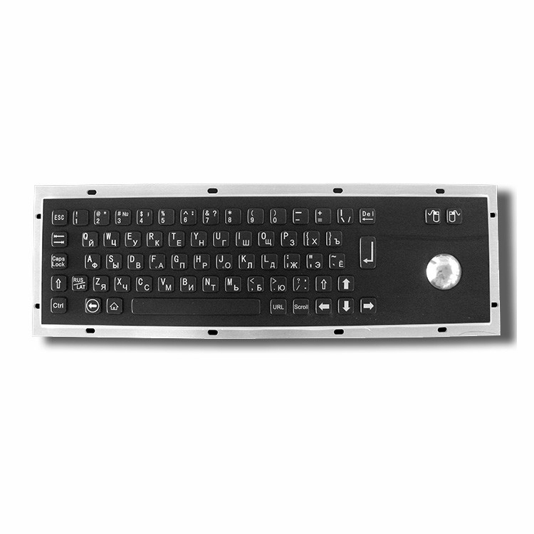 Clavier d'acier inoxydable de couleur de noir du kiosque IP65 IK07 de service d'individu avec la boule de commande