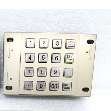 PCI 4,0 de Pin Pad USB RS232 de kiosque de paiement a certifié des clés chiffrées en métal 16