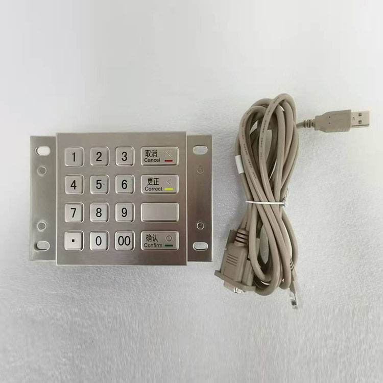 Métal chiffré d'acier inoxydable de DES 3DES de Pin Pad de kiosque de paiement d'atmosphère avec 16 clés