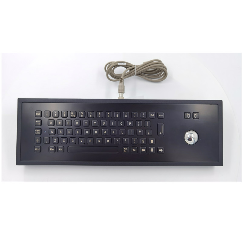 Clavier industriel de bureau en métal IP65 de couleur noire avec des clés de la boule de commande 65