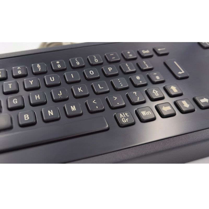 Clavier industriel de bureau en métal IP65 de couleur noire avec des clés de la boule de commande 65