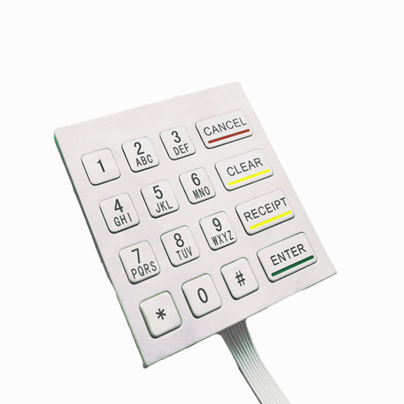 Kiosque auto-service robuste clavier numérique métallique 16 touches étanche pour les environnements difficiles