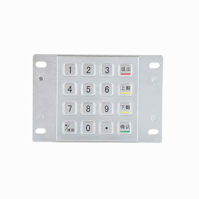Appareil ATM en acier inoxydable 304 Pin Pad Kiosque de paiement IP65 Clavier métallique crypté avec 16 touches