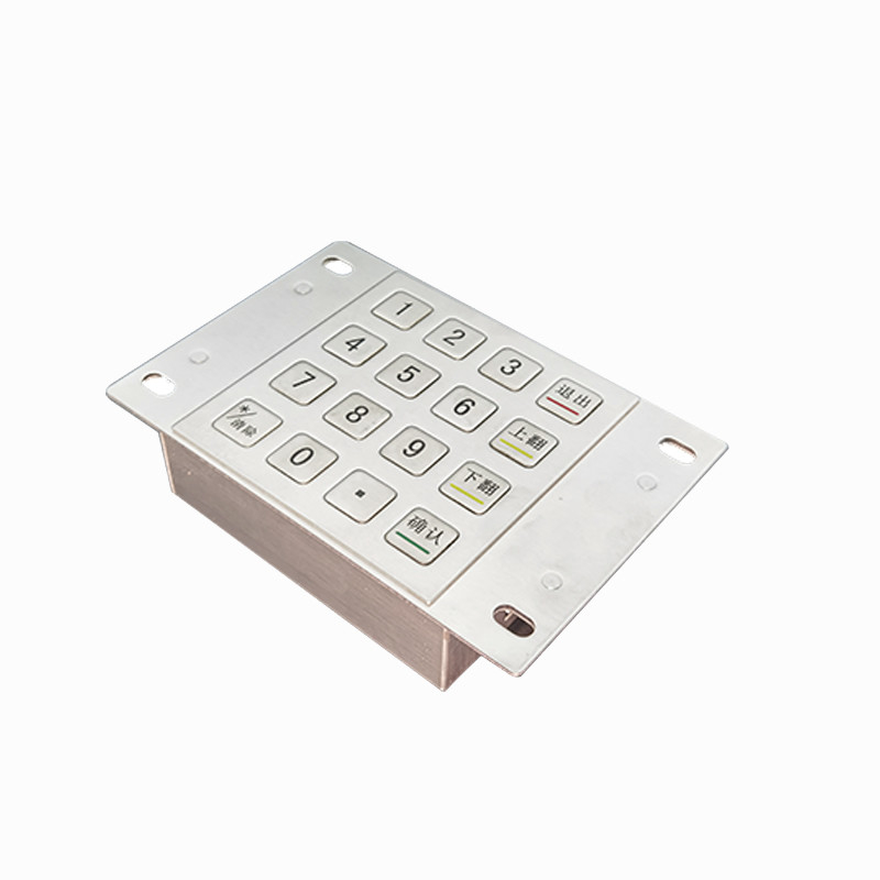 Appareil ATM en acier inoxydable 304 Pin Pad Kiosque de paiement IP65 Clavier métallique crypté avec 16 touches