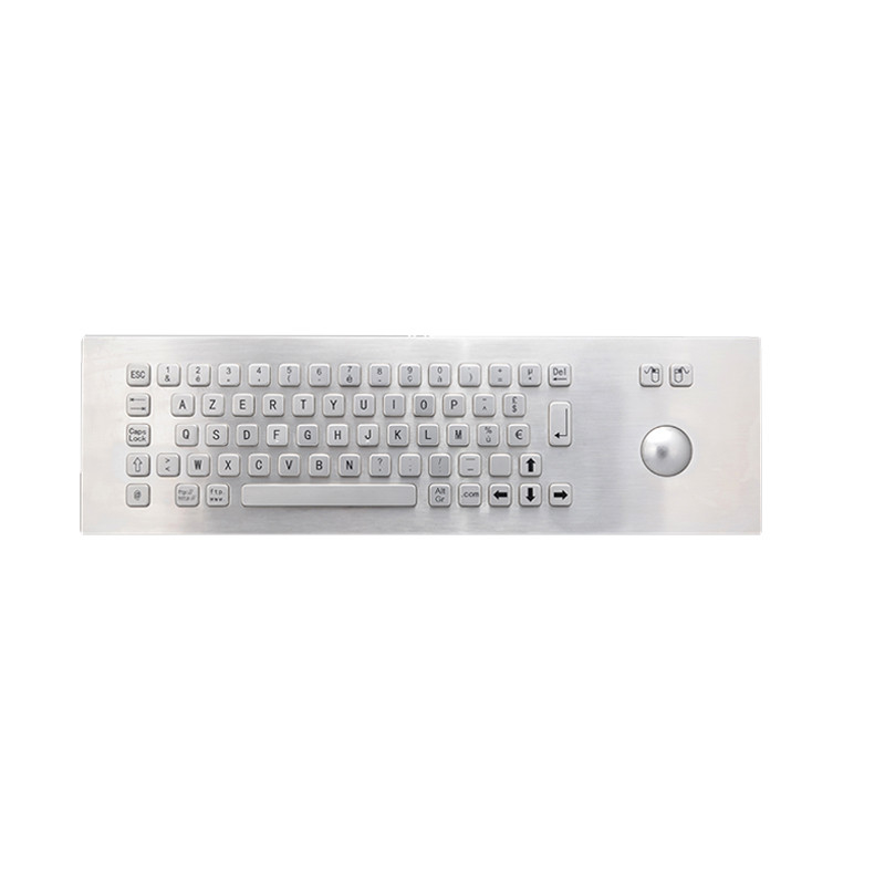 Kiosque en libre-service 65 touches Montage de panneau industriel IP65 clavier métallique en acier inoxydable avec trackball