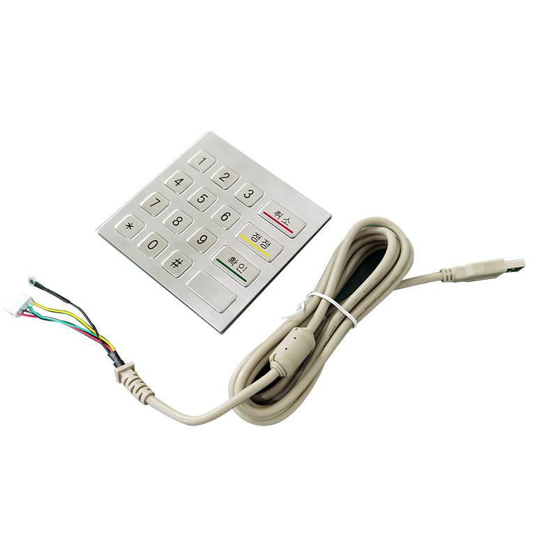 Clavier métallique numérique à 16 touches en acier inoxydable avec connexion câblée USB