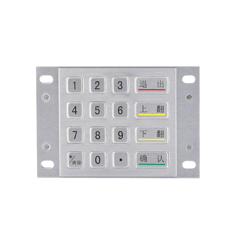 DES 3DES chiffrement 4x4 en acier inoxydable métal chiffré EPP pin pad pour le kiosque de paiement