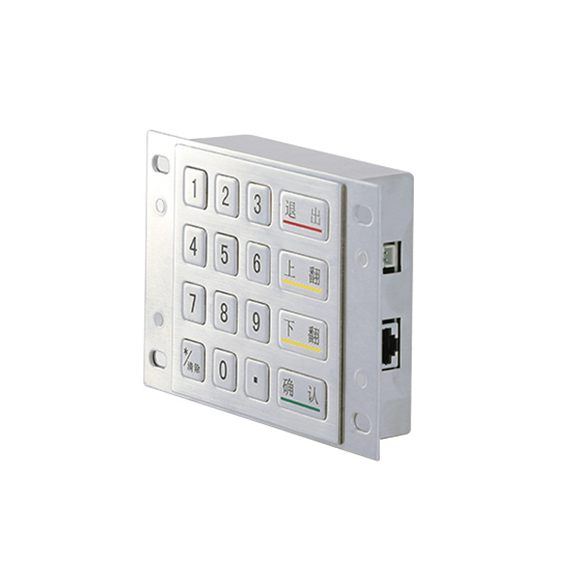DES 3DES chiffrement 4x4 en acier inoxydable métal chiffré EPP pin pad pour le kiosque de paiement
