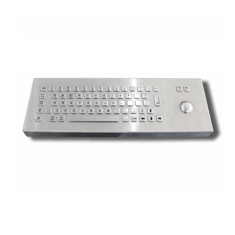 65 touches Bureau IK07 IP65 clavier industriel en acier inoxydable avec trackball pour kiosque en libre-service