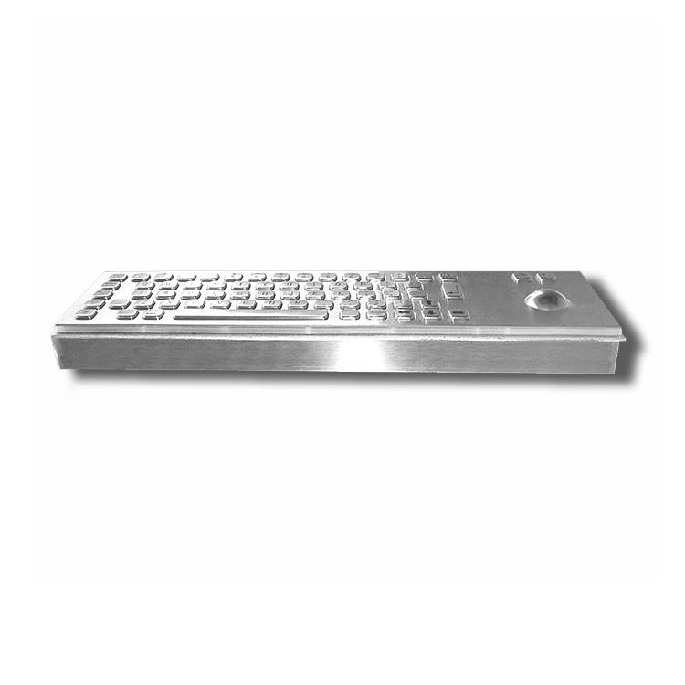 65 touches Bureau IK07 IP65 clavier industriel en acier inoxydable avec trackball pour kiosque en libre-service