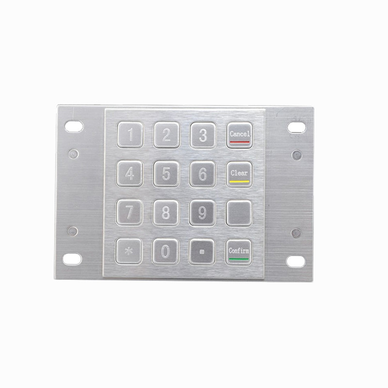 Pivot de paiement crypté en acier inoxydable 304 étanche Kiosque de paiement IP65 clavier métallique crypté avec 16 touches