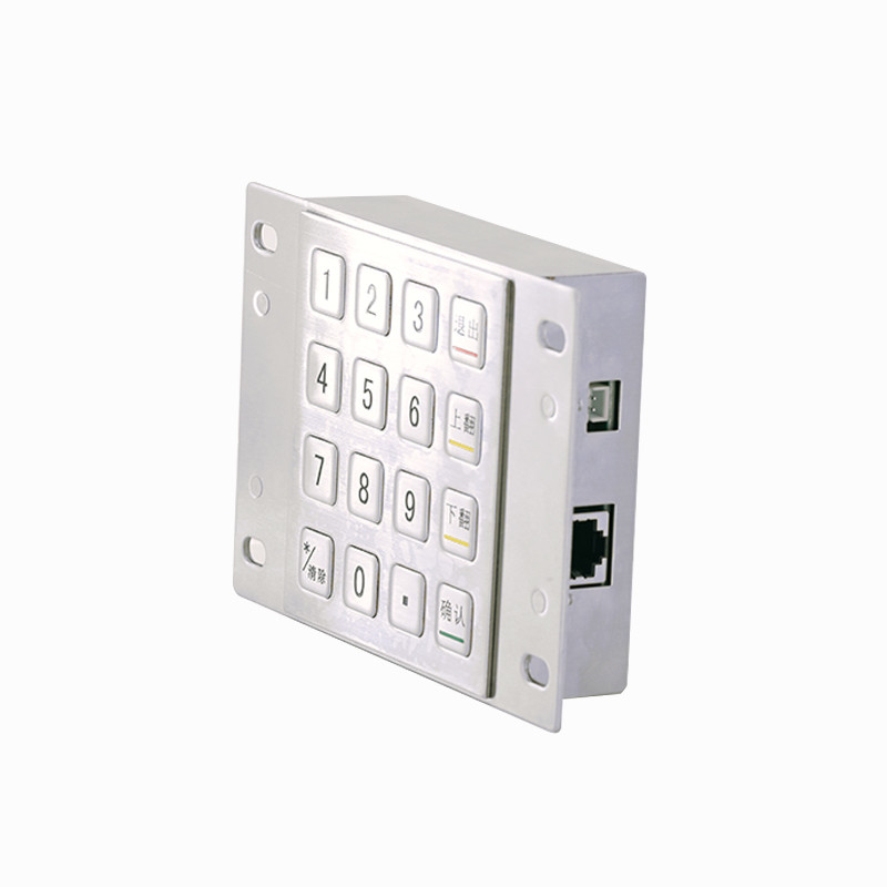 Pivot de paiement crypté en acier inoxydable 304 étanche Kiosque de paiement IP65 clavier métallique crypté avec 16 touches