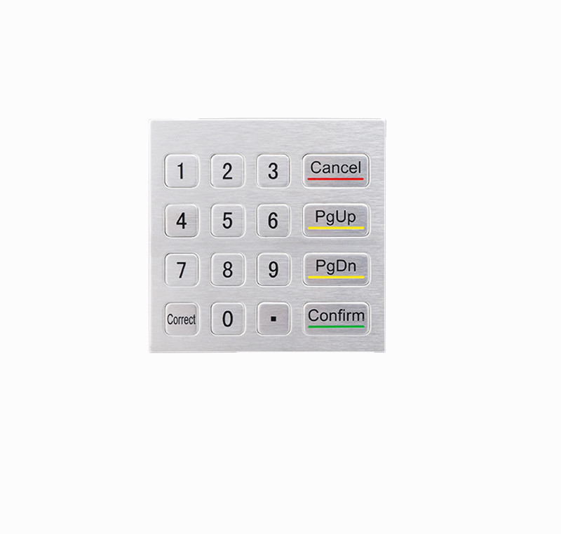 Machine de kiosque en libre-service imperméable à l'eau IP65 acier inoxydable clavier numérique métallique avec 4x4 touches