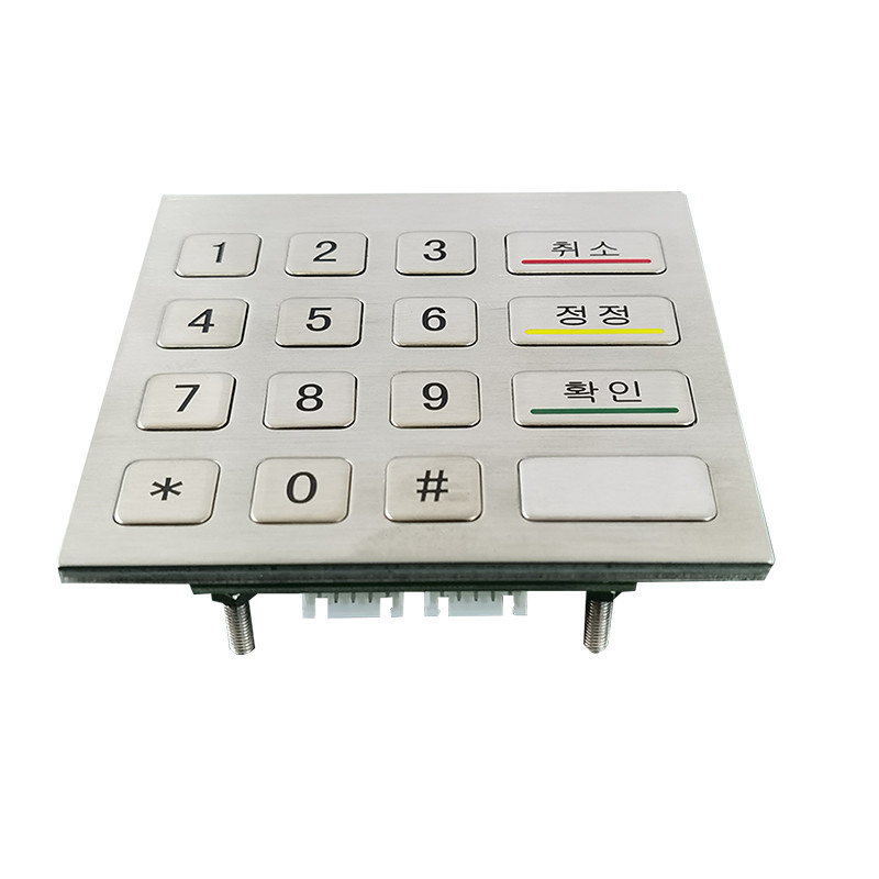 Machine de kiosque en libre-service imperméable à l'eau IP65 acier inoxydable clavier numérique métallique avec 4x4 touches