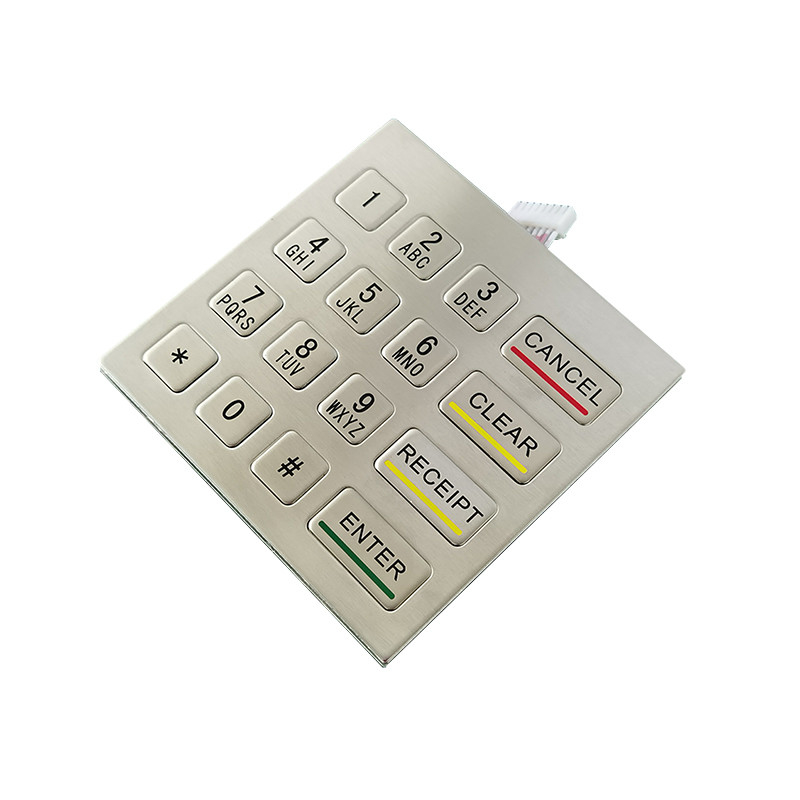 Machine de kiosque en libre-service imperméable à l'eau IP65 acier inoxydable clavier numérique métallique avec 4x4 touches