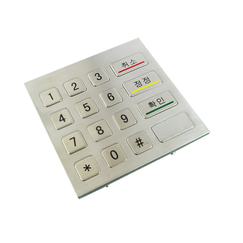 Machine de kiosque en libre-service imperméable à l'eau IP65 acier inoxydable clavier numérique métallique avec 4x4 touches