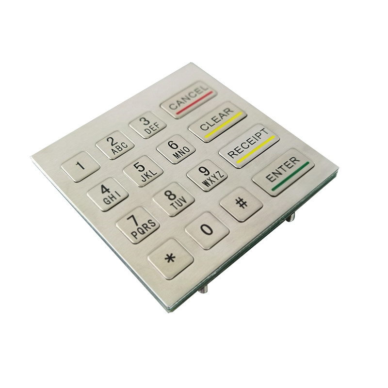 Machine de kiosque en libre-service imperméable à l'eau IP65 acier inoxydable clavier numérique métallique avec 4x4 touches