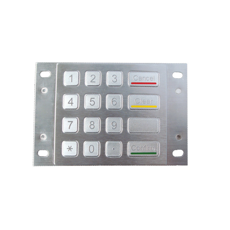 Clavier crypté en acier inoxydable métallique pour les paiements