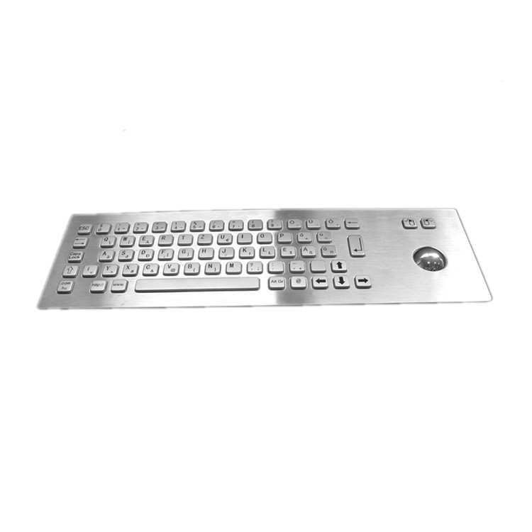 Clavier métallique industriel IP65 en acier inoxydable avec dispositif d'entrée Trackball pour kiosque en libre-service
