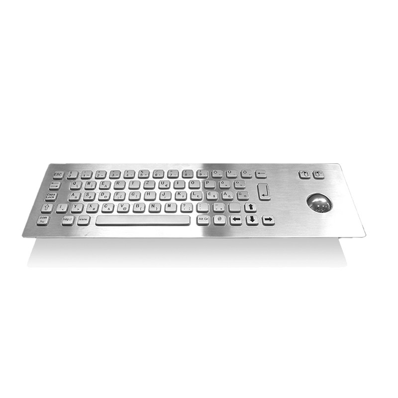 Clavier métallique industriel IP65 en acier inoxydable avec dispositif d'entrée Trackball pour kiosque en libre-service