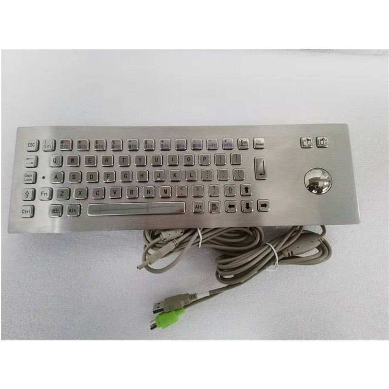 Clavier métallique industriel IP65 en acier inoxydable avec dispositif d'entrée Trackball pour kiosque en libre-service