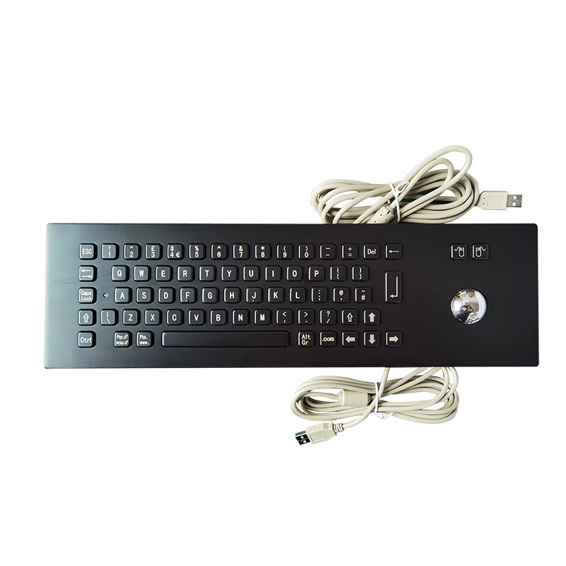 Panneau de kiosque de libre-service Montage clavier métallique en acier inoxydable noir avec mise en page personnalisable et interface USB
