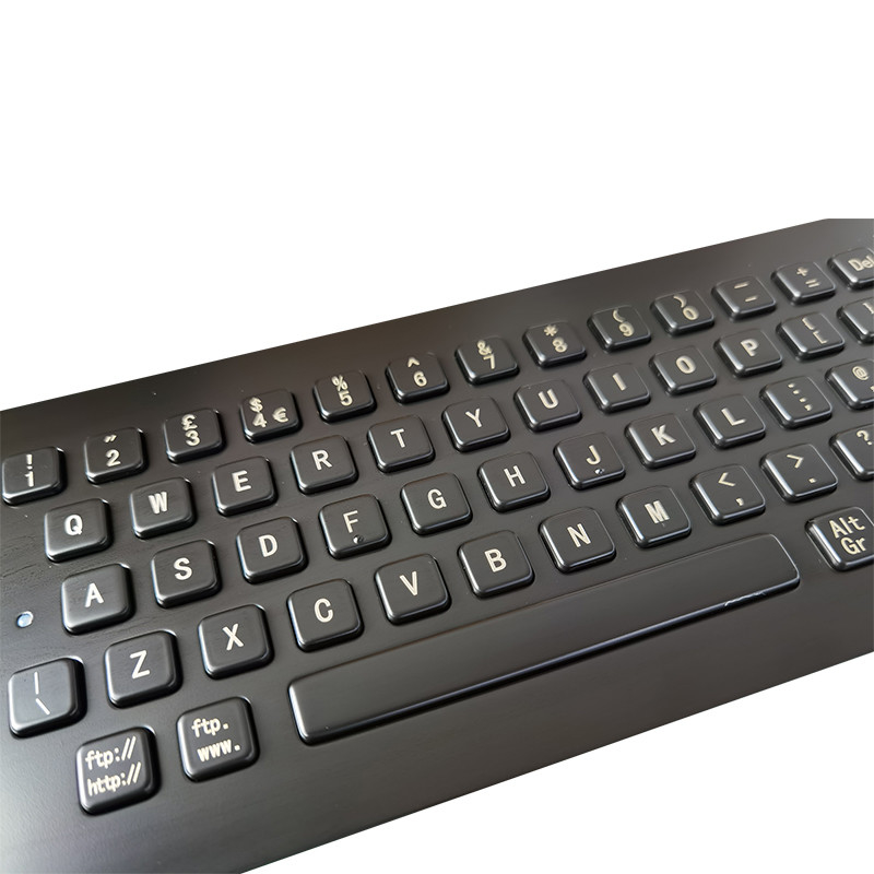 Panneau de kiosque de libre-service Montage clavier métallique en acier inoxydable noir avec mise en page personnalisable et interface USB