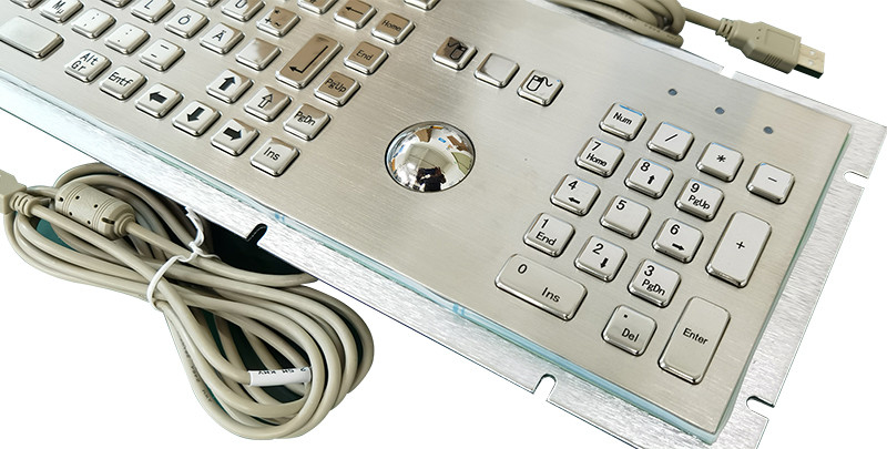 Appareil d'entrée de kiosque en acier inoxydable clavier métallique avec trackball et clavier numérique