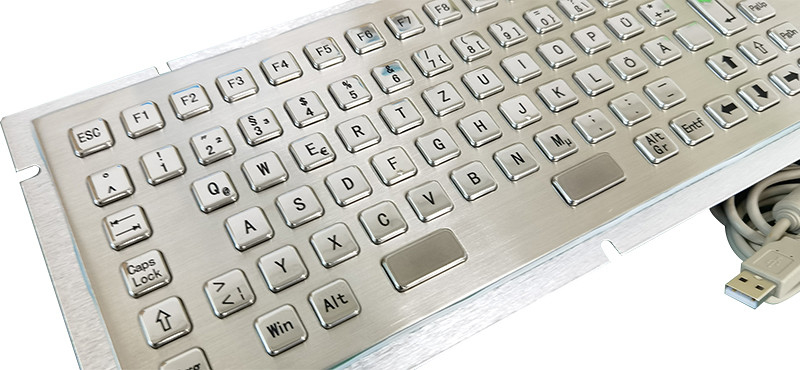 Appareil d'entrée de kiosque en acier inoxydable clavier métallique avec trackball et clavier numérique