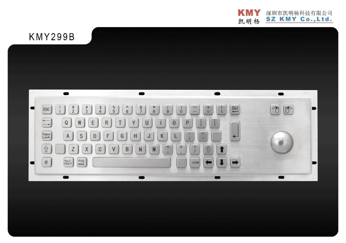 Clavier standard en métal de kiosque de 65 clés avec la boule de commande et le port USB de dispositif de pointage